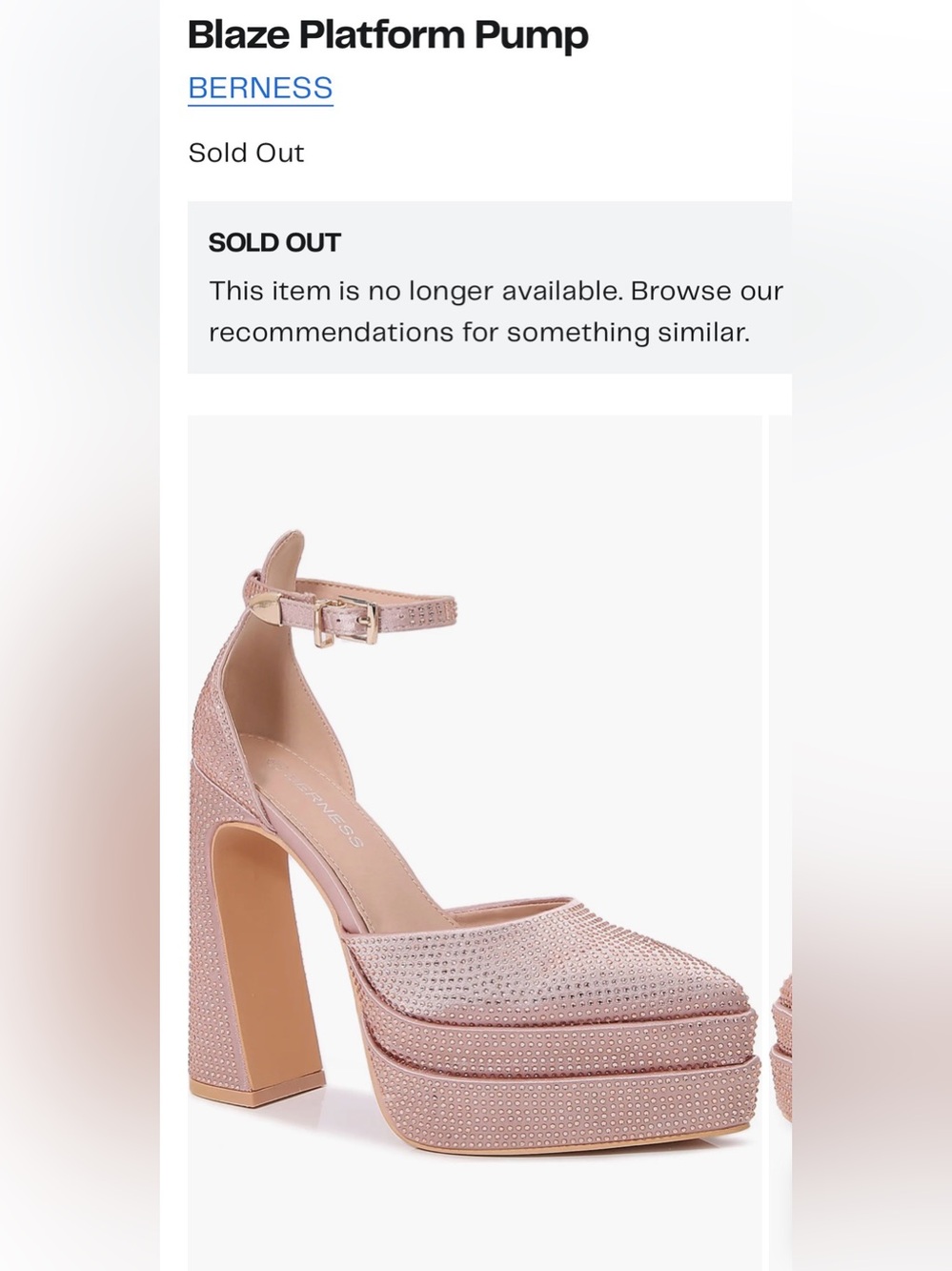 Berness Blaze Platform Pump in Blush Pink